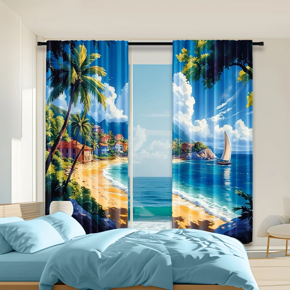 2 pcs, versatile polyester transparent curtains for home decoration Beautiful Beach for use in bedrooms and living rooms
2 pcs, versatile polyester transparent curtains for home decoration Beautiful Beach for use in bedrooms and living rooms