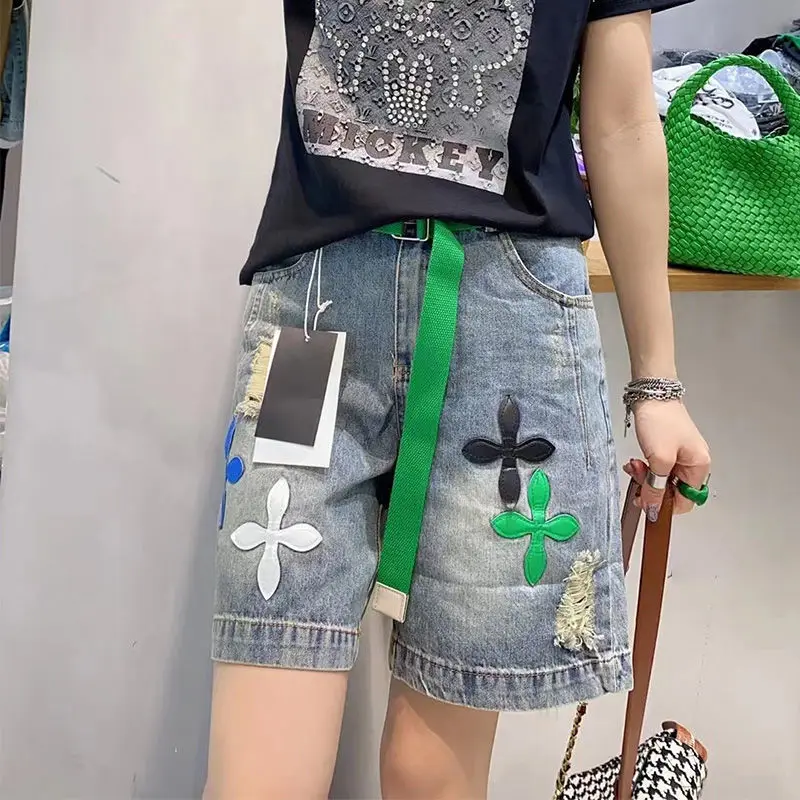 High Waist Loose Fit Denim orts Women's Summer New Sle Cross Mark Straight Leg Jeans orts High Waist Ripped Denim orts
High Waist Loose Fit Denim orts Women's Summer New Sle Cross Mark Straight Leg Jeans orts High Waist Ripped Denim orts