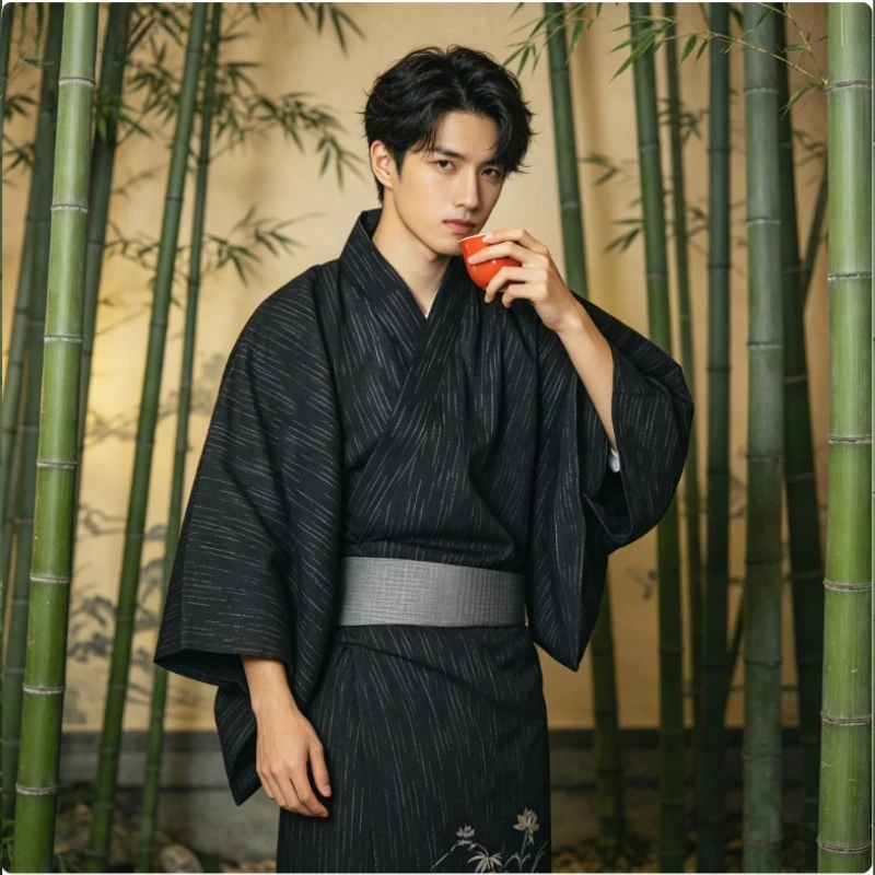 Black Solid Color Traditional Japanese Kimono Yukata For Men, Summer Long Outfit Ideal For Studio Photography And Daily wear
Black Solid Color Traditional Japanese Kimono Yukata For Men, Summer Long Outfit Ideal For Studio Photography And Daily wear