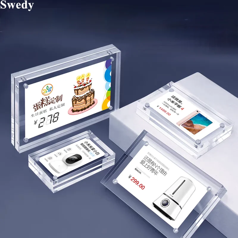 90x55mm Magnetic Clear Acrylic Sign Holder Display Stand Baby Photo Picture Frame Block Menu Price Label Card Paper Tags
90x55mm Magnetic Clear Acrylic Sign Holder Display Stand Baby Photo Picture Frame Block Menu Price Label Card Paper Tags