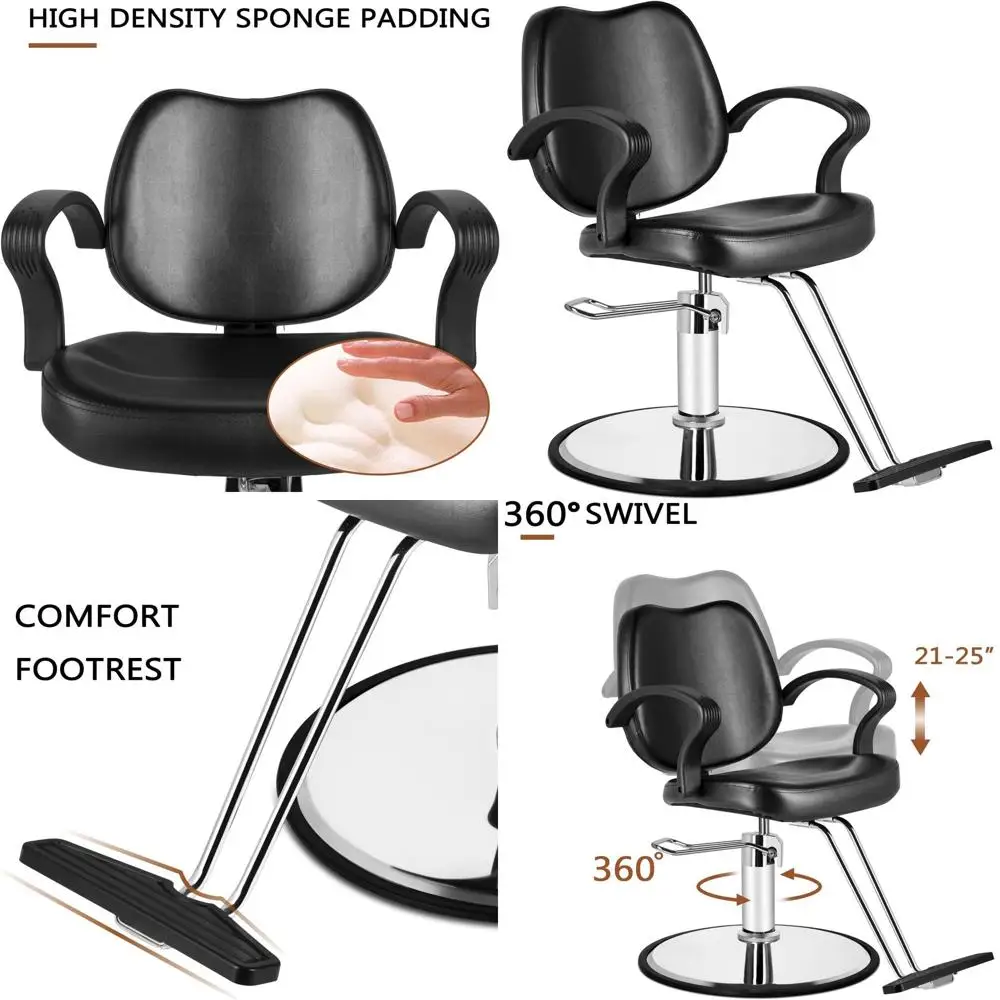 Профессиональное парикмахерское кресло с поворотным механизмом и мощным гидравлическим насосом, регулируемое, для использования в салонах и спа (черное)
Профессиональное парикмахерское кресло с поворотным механизмом и мощным гидравлическим насосом, регулируемое, для использования в салонах и спа (черное)