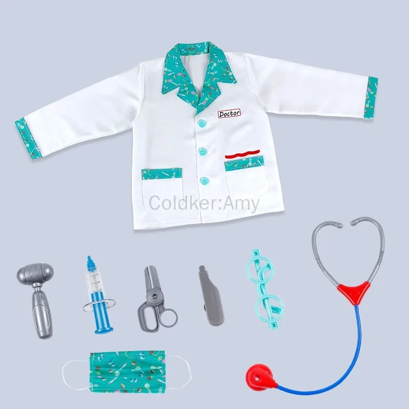 Doctor Role Play Costume Dress Up Set (8 Pcs) Pretend Play Role Halloween Doctor Costume And Kit With Stethoscope For Kids 
Doctor Role Play Costume Dress Up Set (8 Pcs) Pretend Play Role Halloween Doctor Costume And Kit With Stethoscope For Kids