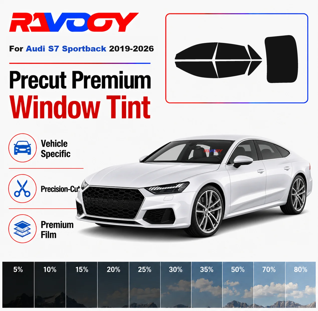 Premium Precut Window Tint Kit Front Rear Windows Rear Windshield For Audi S7 Sportback 2019-2026 Complete Set Nano Ceramic Film
Premium Precut Window Tint Kit Front Rear Windows Rear Windshield For Audi S7 Sportback 2019-2026 Complete Set Nano Ceramic Film