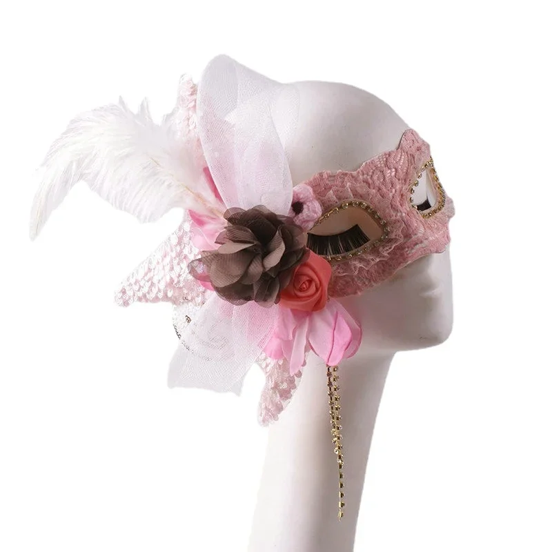 Pink Exaggerated Half Face Tassel Feather Lace Halloween Party Mask Adult Mask
Pink Exaggerated Half Face Tassel Feather Lace Halloween Party Mask Adult Mask