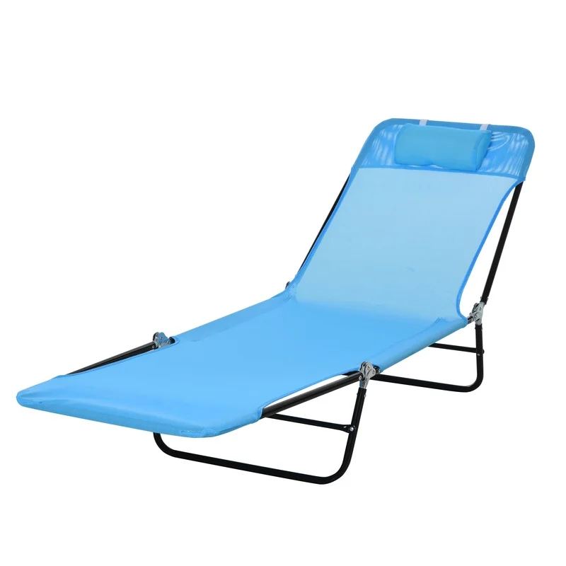 Outsunny Folding Lounge Chair with Reclining Back, Breathable Mesh Seat, Adjustable Headrest for Pool, Beach, Yard, Patio – Blue
Outsunny Folding Lounge Chair with Reclining Back, Breathable Mesh Seat, Adjustable Headrest for Pool, Beach, Yard, Patio – Blue