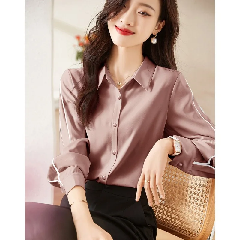 Women Spring Autumn Korean Fashion Loose Solid Color Polo Collar Long Sleeve Shirts Ladies Simplicity Office Lady All-match Tops
Women Spring Autumn Korean Fashion Loose Solid Color Polo Collar Long Sleeve Shirts Ladies Simplicity Office Lady All-match Tops