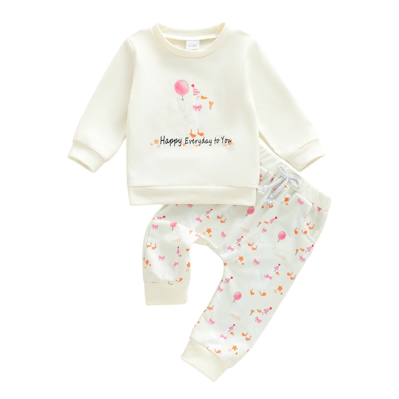 Toddler Baby Birthday Outfits Goose Print Crew Neck Long Sleeve Sweatshirt and Pants 2 Pcs Set
Toddler Baby Birthday Outfits Goose Print Crew Neck Long Sleeve Sweatshirt and Pants 2 Pcs Set