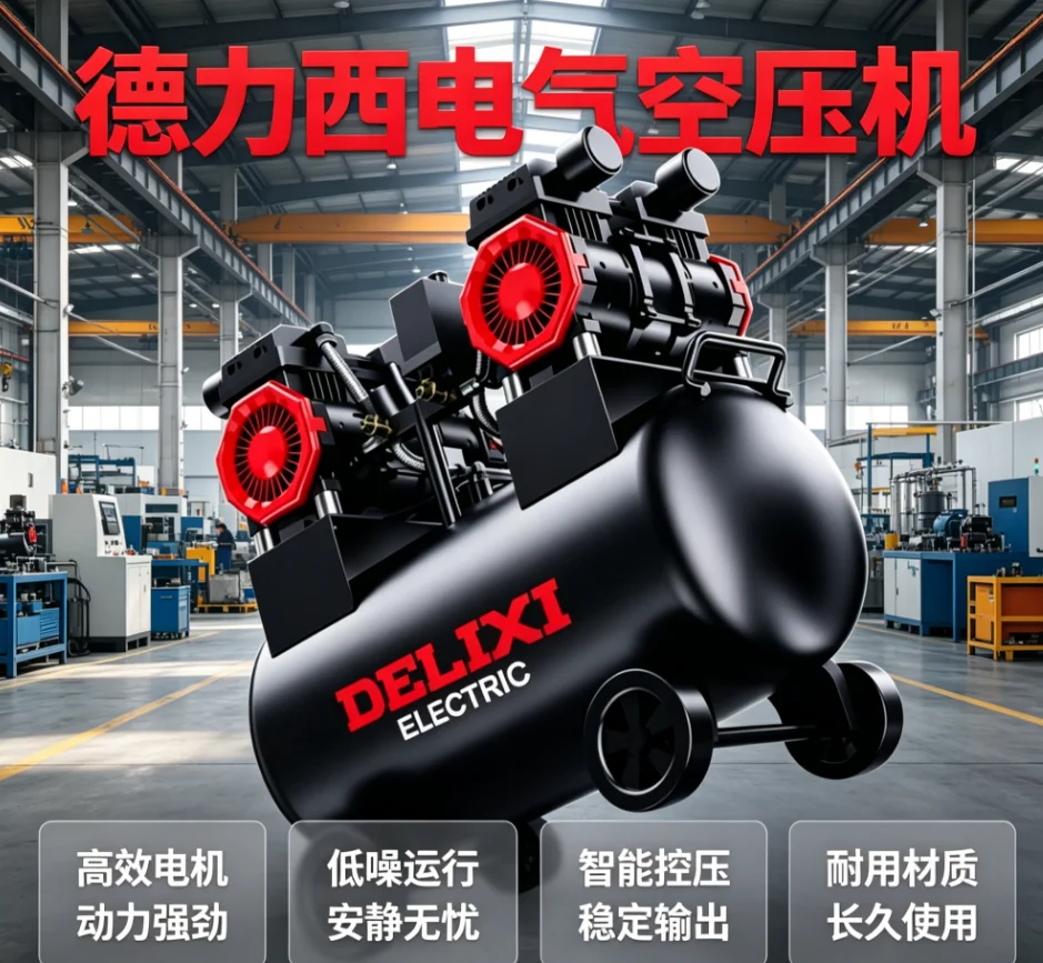 220VDELIXI Oil-Free Air Compressor, 1500W Low Noise, 72H Continuous Operation, Dual Cylinder Design LYH
220VDELIXI Oil-Free Air Compressor, 1500W Low Noise, 72H Continuous Operation, Dual Cylinder Design LYH