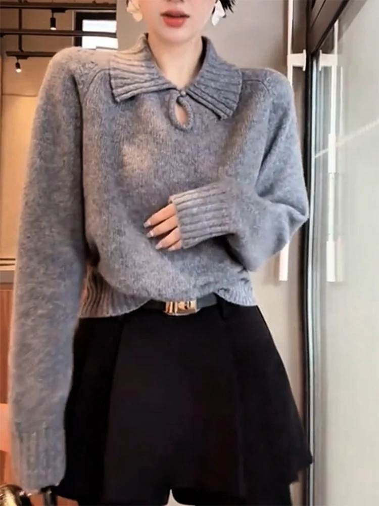 Korean Sle Lazy Soft Cozy Flip Collar Knitwear Autumn Winter New Large Size Ele Slimming Versatile Women's Top
Korean Sle Lazy Soft Cozy Flip Collar Knitwear Autumn Winter New Large Size Ele Slimming Versatile Women's Top