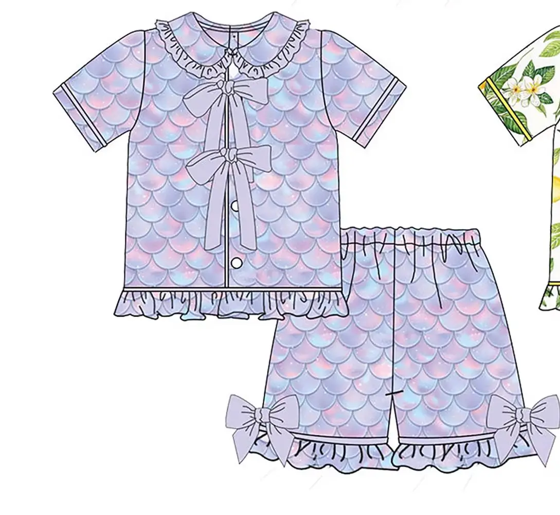 Summer Toddler Girl Floral & Mermaid Print 2-Piece Set Bow Accent Ruffle Trim Kids Pajama Outfits
Summer Toddler Girl Floral & Mermaid Print 2-Piece Set Bow Accent Ruffle Trim Kids Pajama Outfits