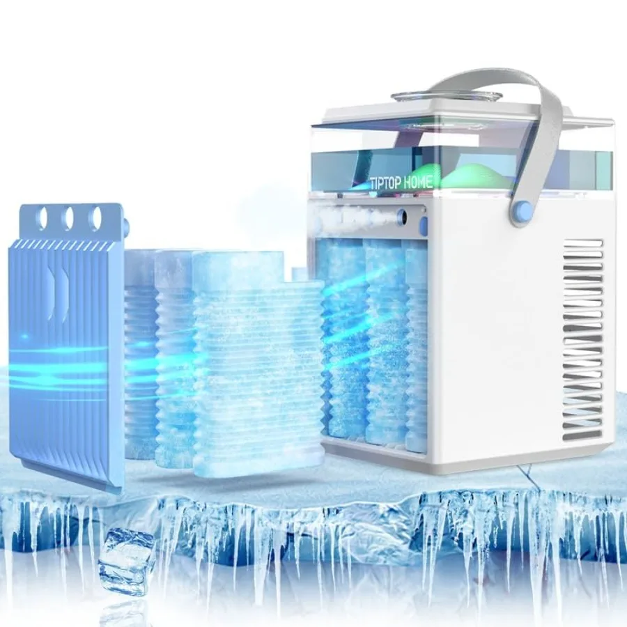 Portable Air Conditioner Fan, Rechargeable 5-IN-1 Personal Mini Cooler Humidifier, 3-Speed Evaporative Air Cooler with 7 Color
Portable Air Conditioner Fan, Rechargeable 5-IN-1 Personal Mini Cooler Humidifier, 3-Speed Evaporative Air Cooler with 7 Color
