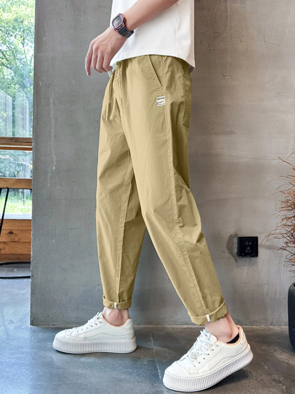 Khaki Men's Casual Pants Summer Thin Loose Straight Leg Nine Points Trendy Match Long Pants Polyester Fiber No Brand Youth Fa...
Khaki Men's Casual Pants Summer Thin Loose Straight Leg Nine Points Trendy Match Long Pants Polyester Fiber No Brand Youth Fa...