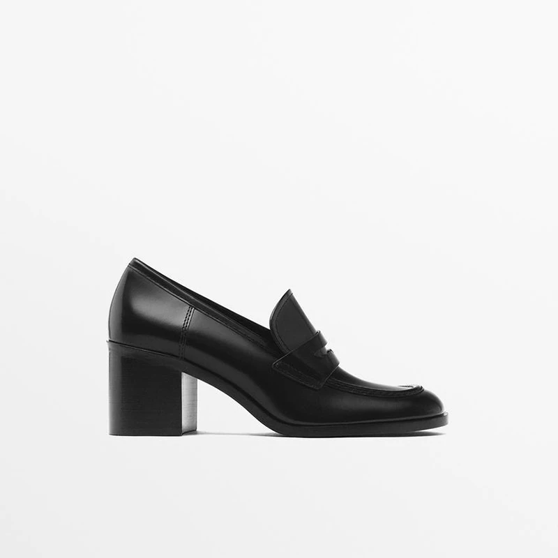 Sleek Black Cowhide Block Heel Loafers-Women's Elegant Leather Dress Shoe For Office Casual Evening-Comfortable Durable Footwear
Sleek Black Cowhide Block Heel Loafers-Women's Elegant Leather Dress Shoe For Office Casual Evening-Comfortable Durable Footwear