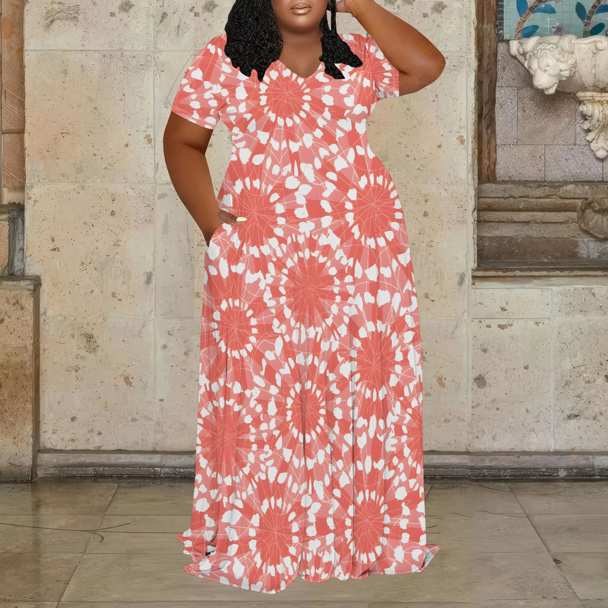 Plus Size Tie Dye Maxi Dress for Women Summer Casual Short Sleeve Boho Beach Long Dress with Pockets
Plus Size Tie Dye Maxi Dress for Women Summer Casual Short Sleeve Boho Beach Long Dress with Pockets
