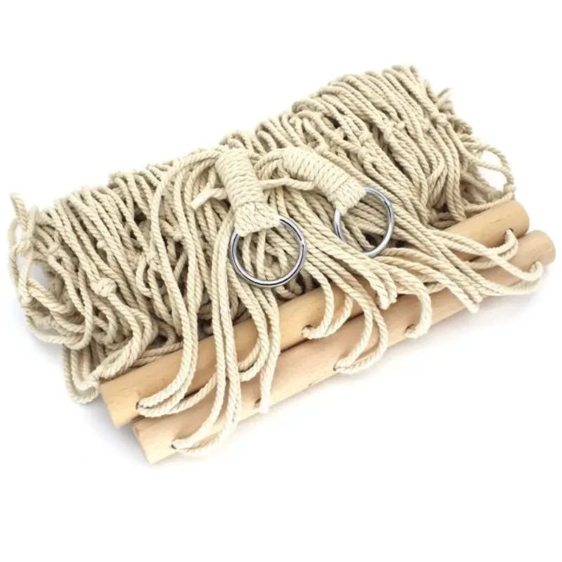 Сетчатый гамак из хлопчатобумажной веревки с деревянными палочками, подвесная кровать для кемпинга, спальные качели, гамак Ogrodowy, садовая мебель, уличная
Сетчатый гамак из хлопчатобумажной веревки с деревянными палочками, подвесная кровать для кемпинга, спальные качели, гамак Ogrodowy, садовая мебель, уличная