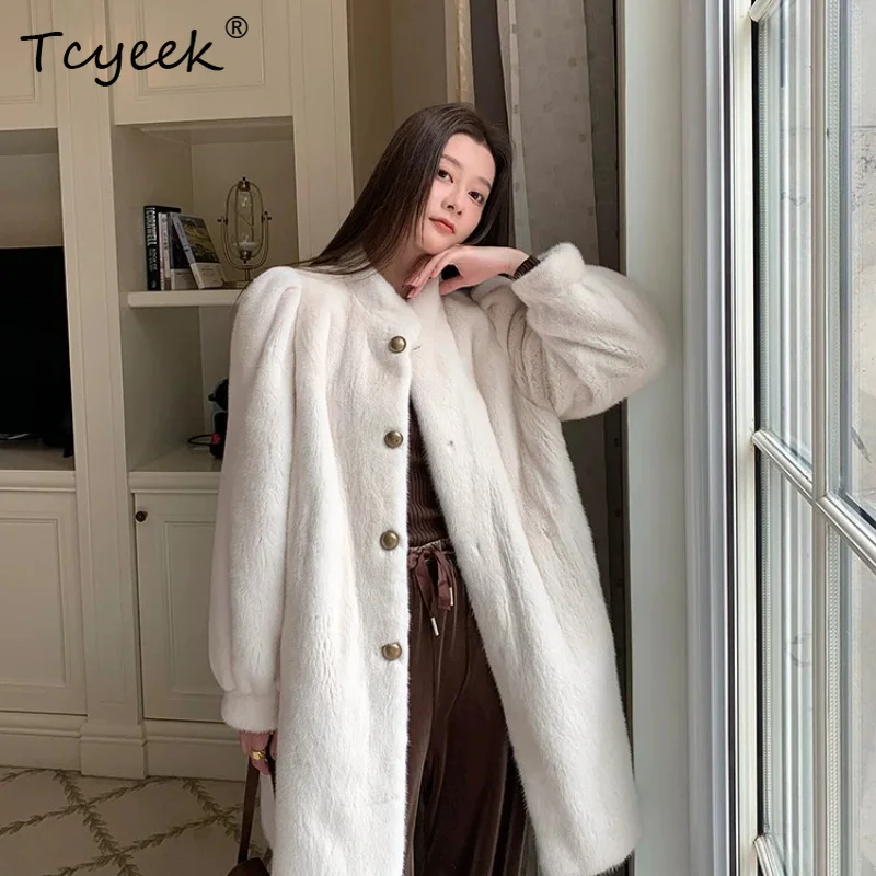 Tcyeek Luxury Natural Mink Coats Mid-length Whole Mink Fur Coat Woman New in Outerwears Fashion Winter Clothes Fourrure Femme
Tcyeek Luxury Natural Mink Coats Mid-length Whole Mink Fur Coat Woman New in Outerwears Fashion Winter Clothes Fourrure Femme