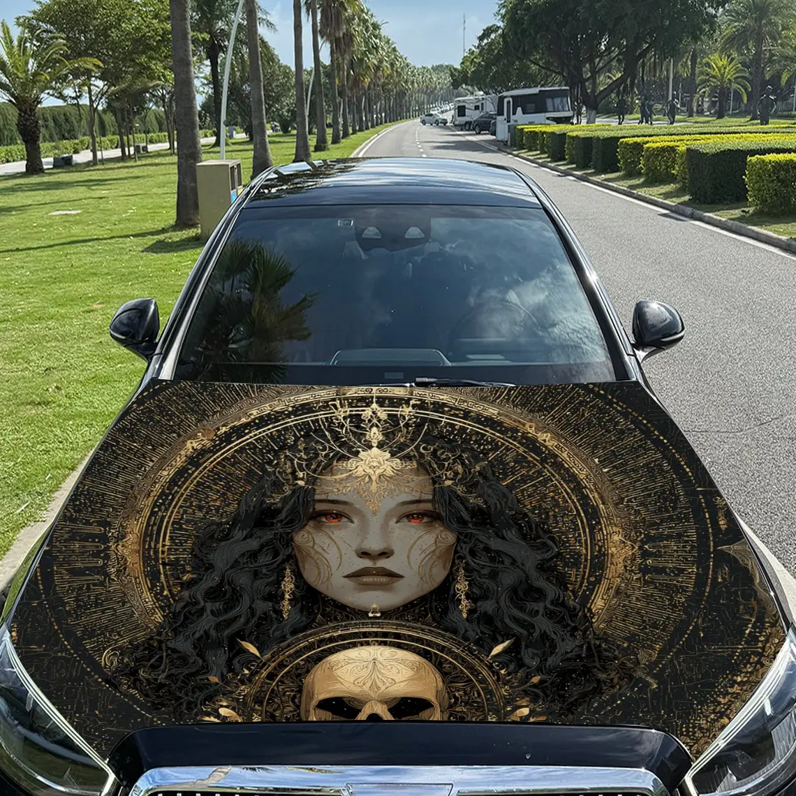 Gothic - Style Gold - Ornamented Female Figure and Skull Car Vinyl Wrap, PVC Material Waterproof Car Hood Sticker, Self-Adhesive
Gothic - Style Gold - Ornamented Female Figure and Skull Car Vinyl Wrap, PVC Material Waterproof Car Hood Sticker, Self-Adhesive