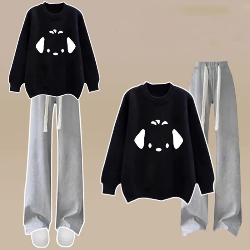 Women Spring Autumn 2025 New Pants Matching Sets Lady Casual Cute Cartoon Sweatshirts Wide Leg Trousers Outfits Clothing Suits
Women Spring Autumn 2025 New Pants Matching Sets Lady Casual Cute Cartoon Sweatshirts Wide Leg Trousers Outfits Clothing Suits