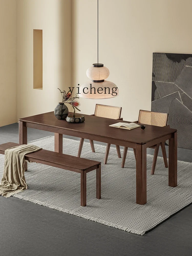 XL black solid wood dining table wabi-sabi ash wood large board table dining table and chair combination
XL black solid wood dining table wabi-sabi ash wood large board table dining table and chair combination