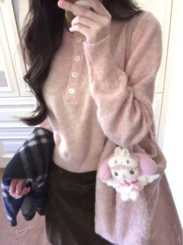 Korean Style Soft Pink Knitted Sweater Women's Spring New Loose Fit Outerwear Inner Match Woolen Sweater Comfortable Lazy Hig...
Korean Style Soft Pink Knitted Sweater Women's Spring New Loose Fit Outerwear Inner Match Woolen Sweater Comfortable Lazy Hig...