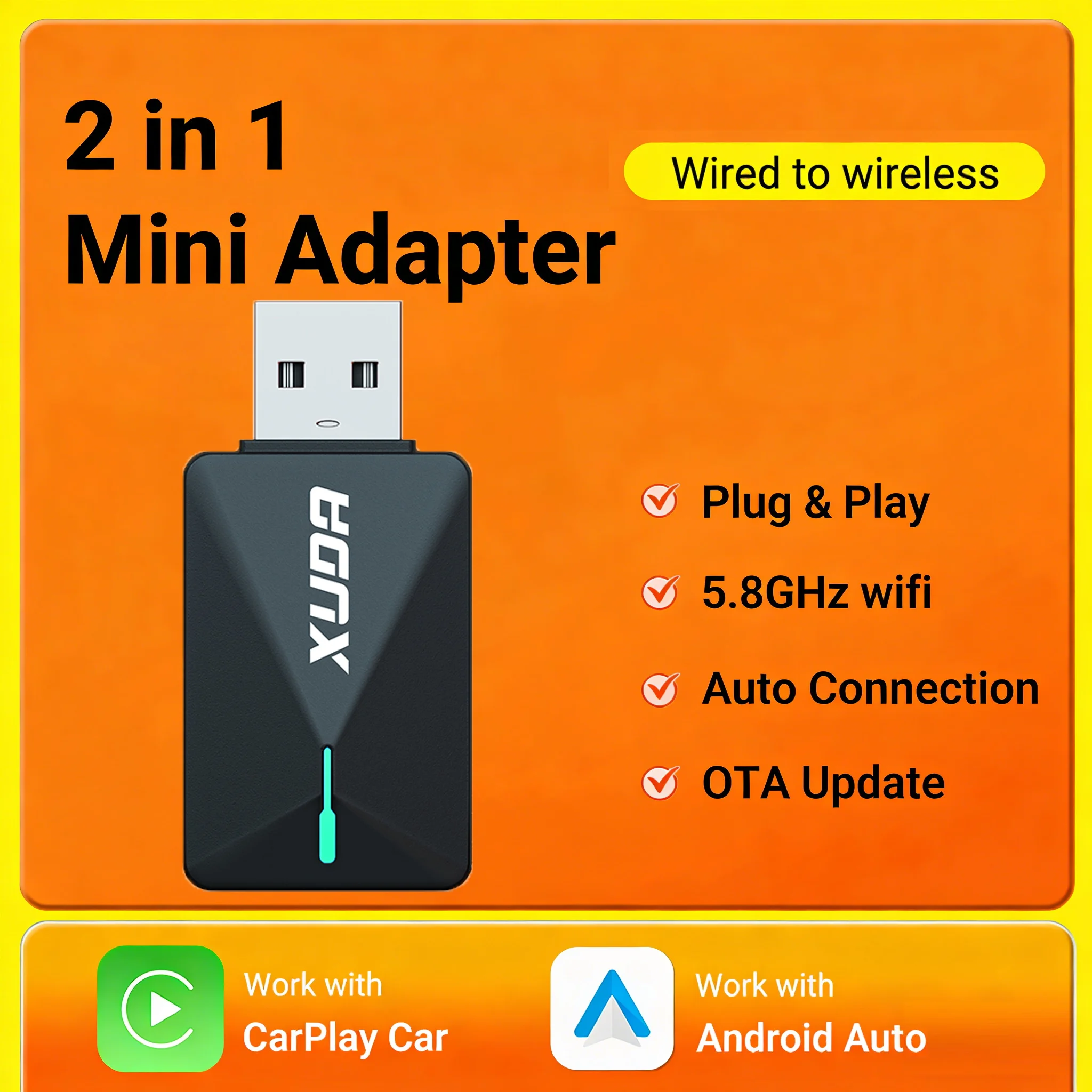 Новый мини-адаптер Carplay&Android Auto 2-в-1: проводной в беспроводной Carplay, USB/Type-C, Plug&Play, подходит для 99% автомобилей, универсальный бокс
Новый мини-адаптер Carplay&Android Auto 2-в-1: проводной в беспроводной Carplay, USB/Type-C, Plug&Play, подходит для 99% автомобилей, универсальный бокс