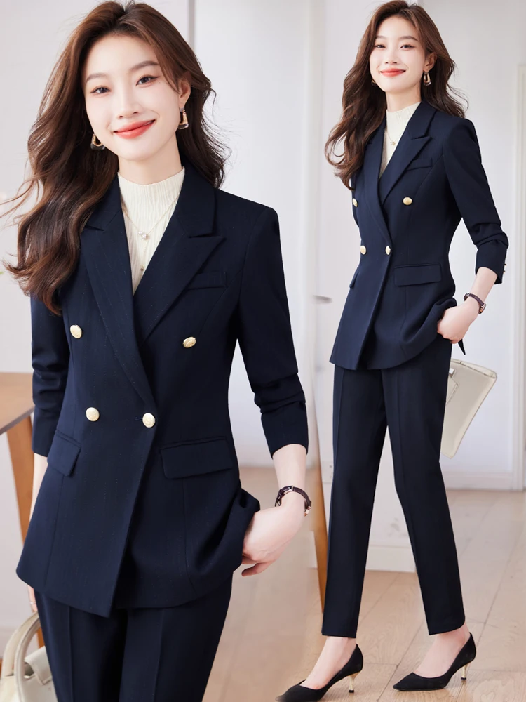 Повседневный женский костюм-двойка королевского синего цвета 2026: Новинка, профессиональный элегантный комплект для работы из полиэстера с эффектом высокого класса
Повседневный женский костюм-двойка королевского синего цвета 2026: Новинка, профессиональный элегантный комплект для работы из полиэстера с эффектом высокого класса