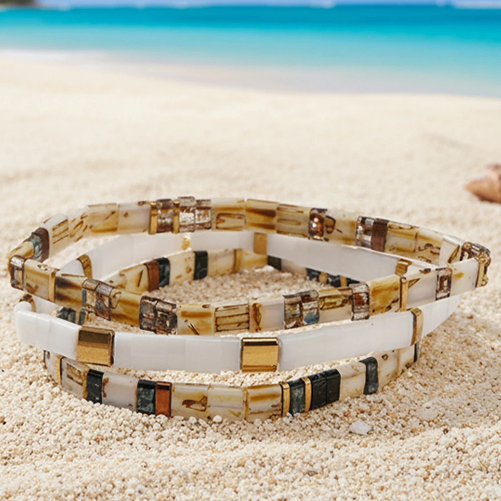 3PCS Colorful Tile Beaded Bracelet Set for Women Girls Boho Square Beads Stretch Bracelets Summer Beach Holiday Fashion Jewelry
3PCS Colorful Tile Beaded Bracelet Set for Women Girls Boho Square Beads Stretch Bracelets Summer Beach Holiday Fashion Jewelry