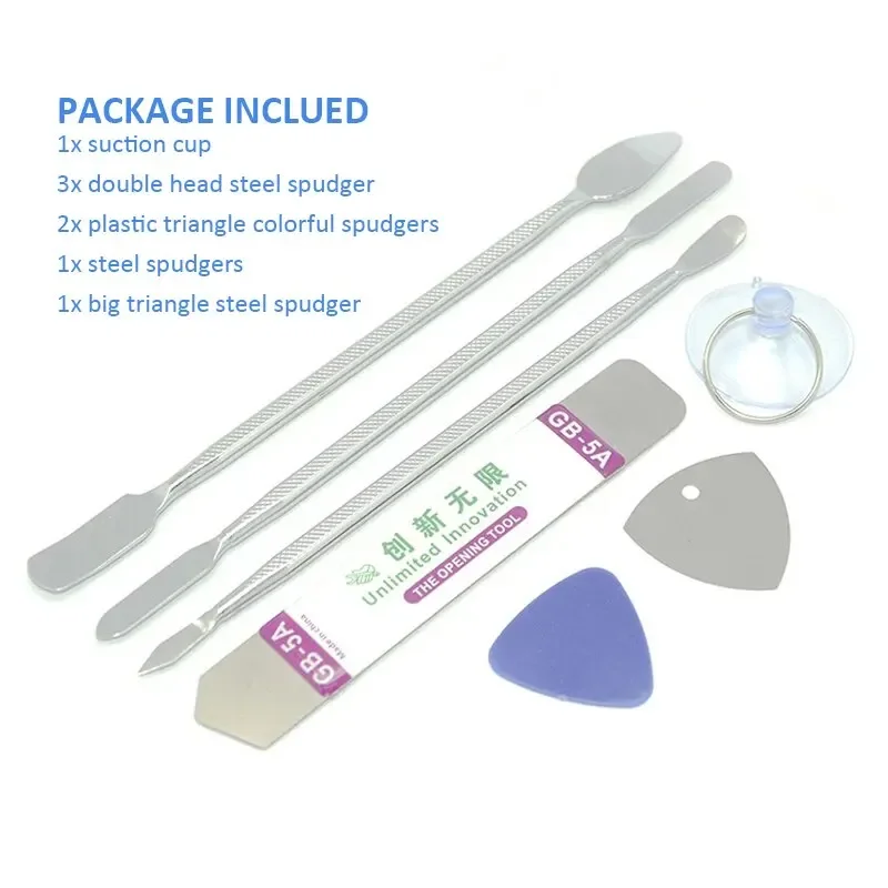 8 IN 1 Universal Phone Repair Tools Kit Disassembly Blades Pry Opening Tool Crowbar Disassemble Kit Phone Spatula Hand Tools Set
8 IN 1 Universal Phone Repair Tools Kit Disassembly Blades Pry Opening Tool Crowbar Disassemble Kit Phone Spatula Hand Tools Set