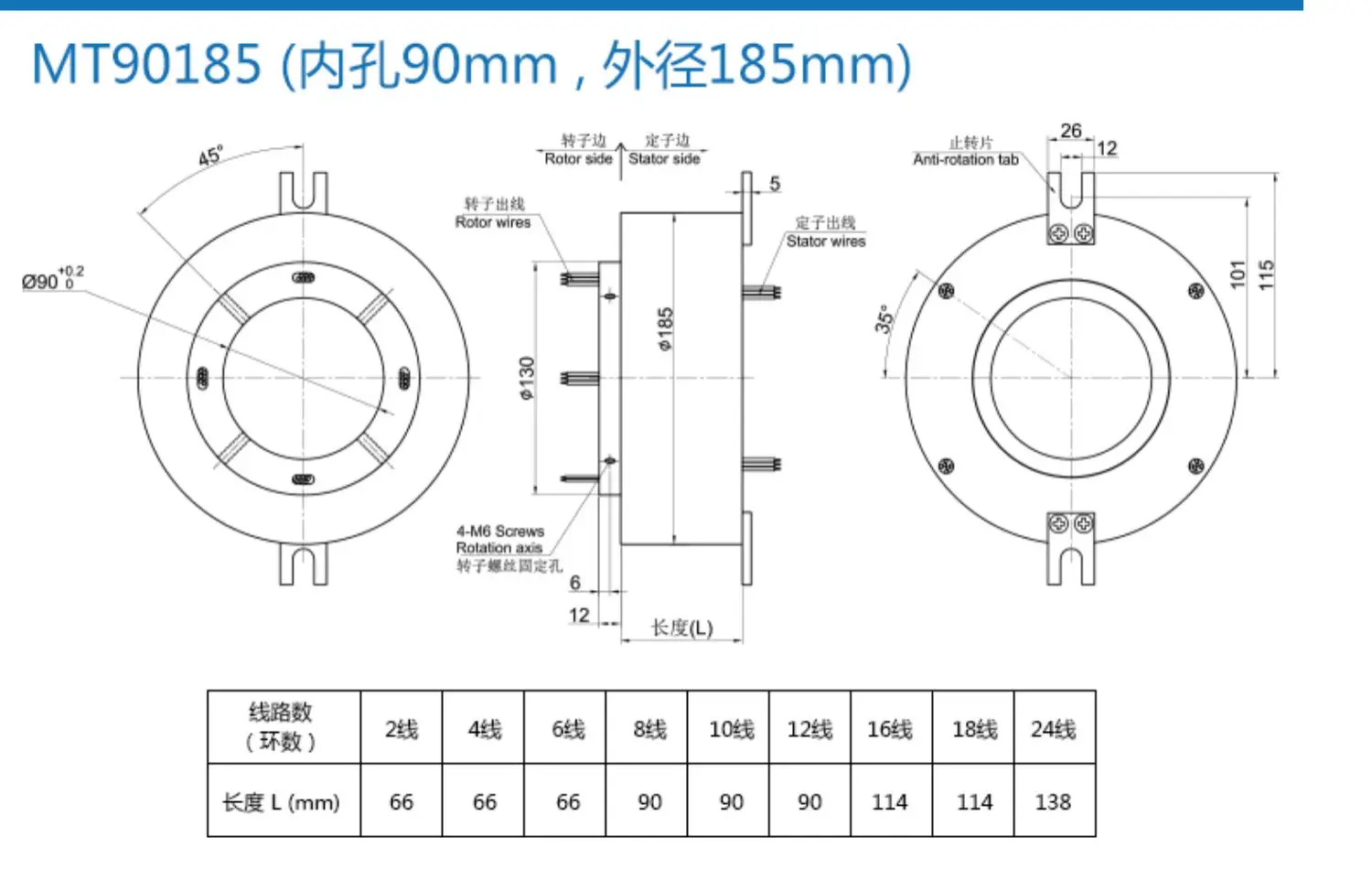 360 rotating conductive slip ring inner hole 90 100 outer diameter 185mm wire rotary joint 2-4-6-8-10-12 in stock
360 rotating conductive slip ring inner hole 90 100 outer diameter 185mm wire rotary joint 2-4-6-8-10-12 in stock