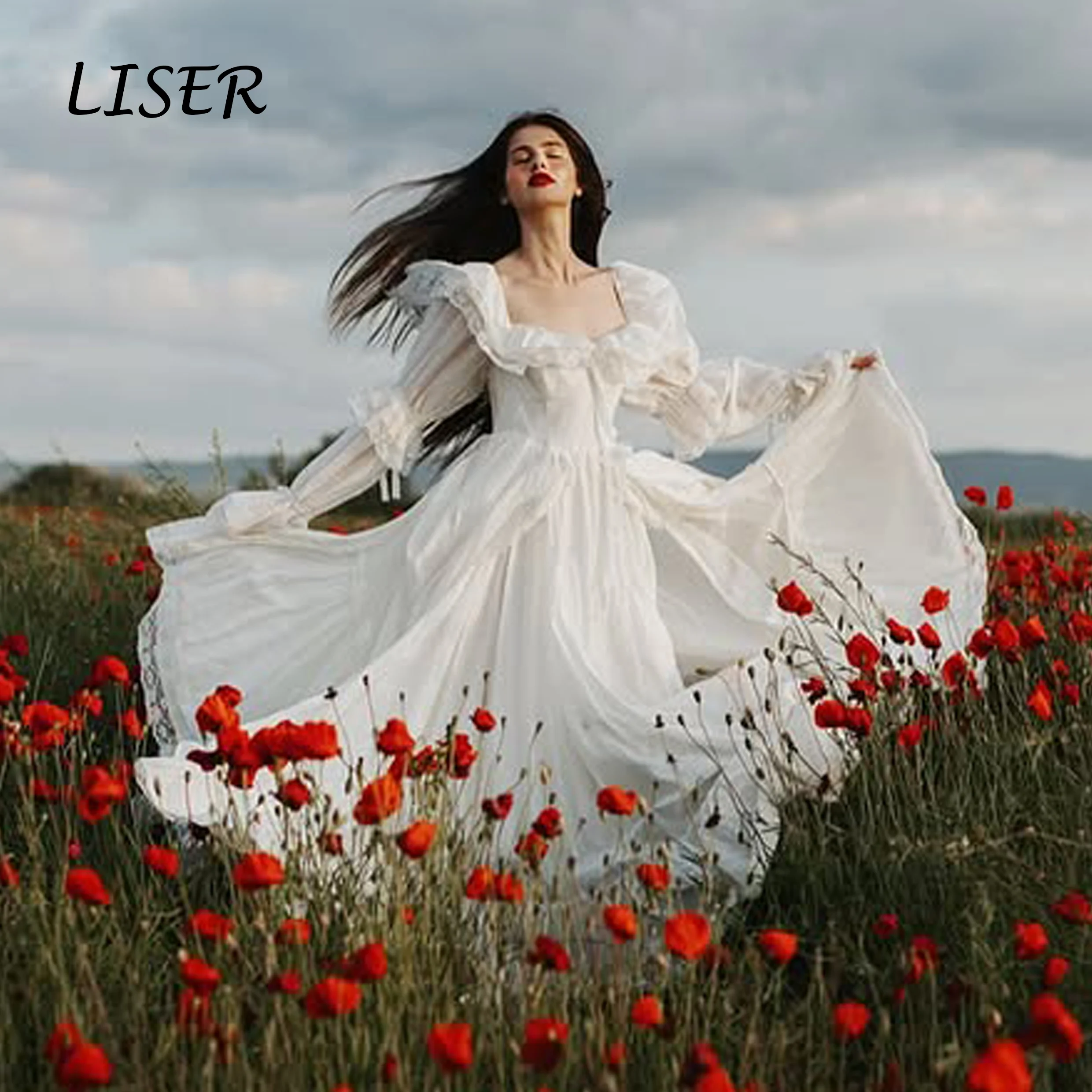 Liser Elegant Square Collar Wedding Dresses Full Sleeve A-line Floor-Length Robe De Mariée Wedding Party Dress 2026 Customized
Liser Elegant Square Collar Wedding Dresses Full Sleeve A-line Floor-Length Robe De Mariée Wedding Party Dress 2026 Customized