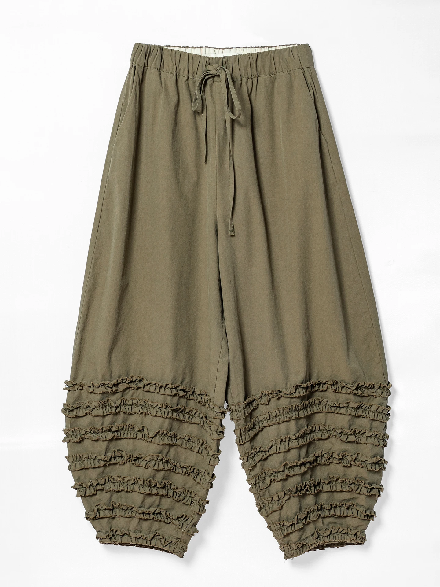 Forest women's pure cotton lantern pants imakokoni2026 spring green fungus edge loose high waisted casual pants 255327
Forest women's pure cotton lantern pants imakokoni2026 spring green fungus edge loose high waisted casual pants 255327