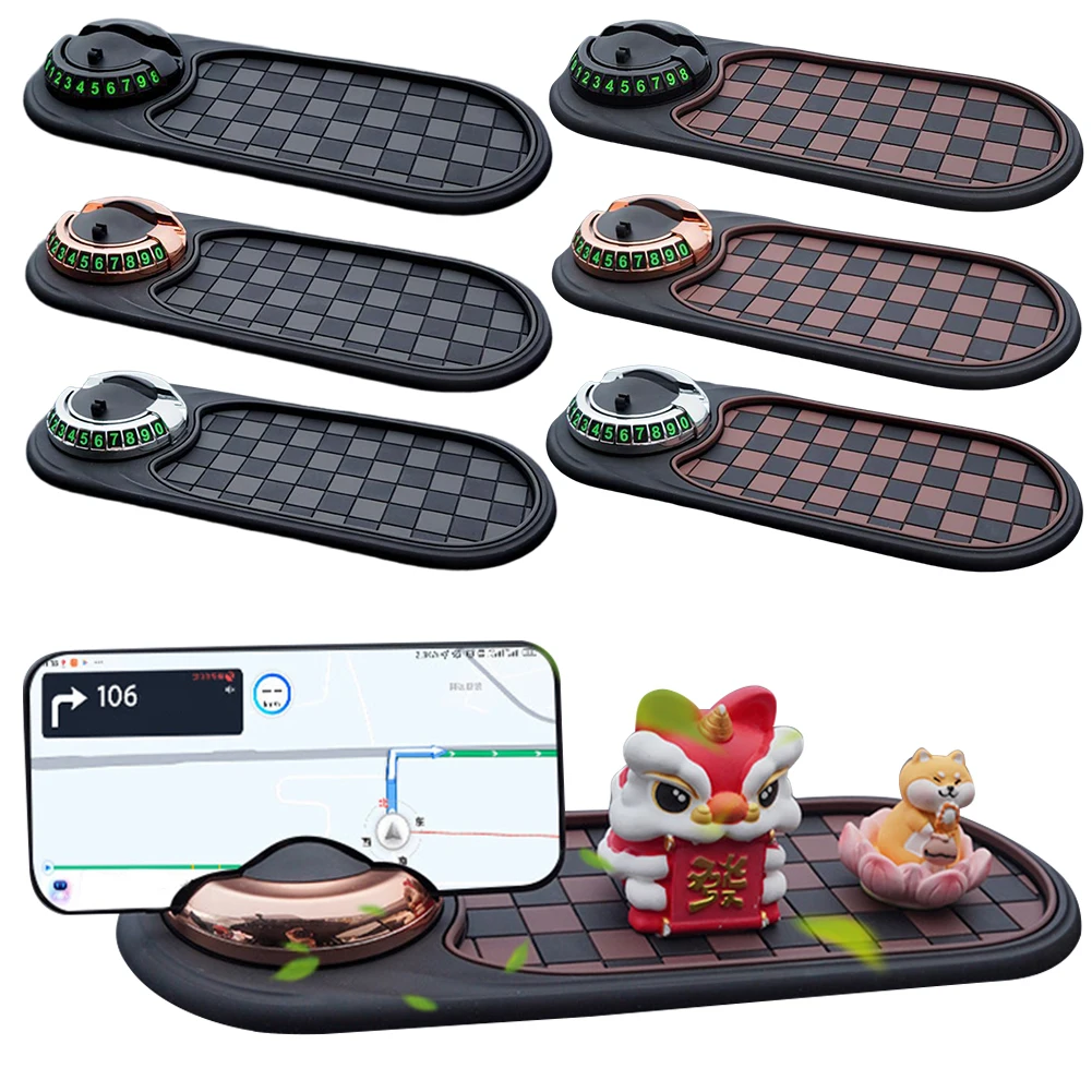 Car Dashboard Mat with Temporary Parking Numbe 360 Degree Rotating Car Phone Holder Anti-Slip Phone Mount for Sunglasses Coins
Car Dashboard Mat with Temporary Parking Numbe 360 Degree Rotating Car Phone Holder Anti-Slip Phone Mount for Sunglasses Coins