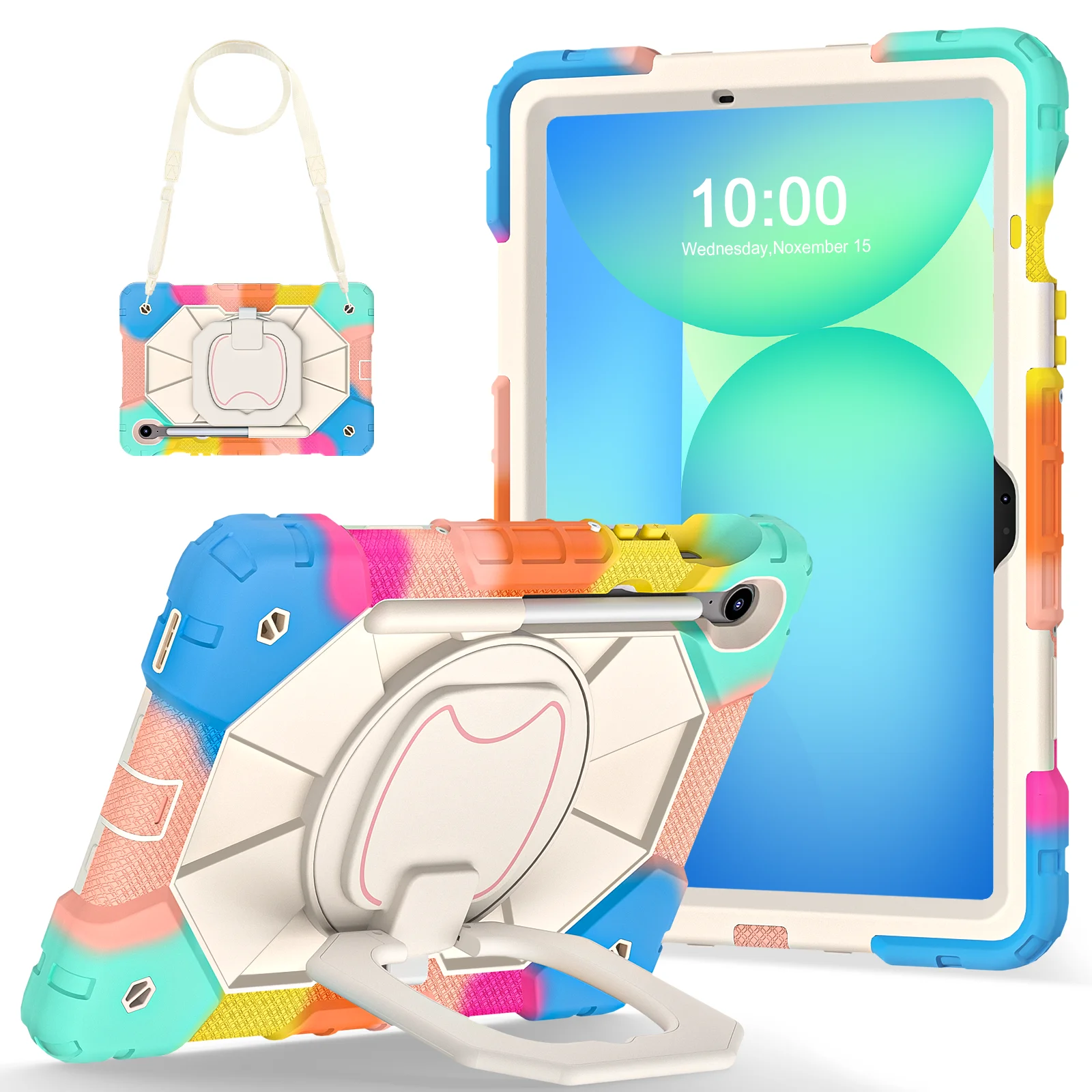 360 degree rotate stand Case For Samsung Galaxy Tab S10 S9 FE 11" Tablet Stand Cover With Foldable Bracket+Shoulder Straps
360 degree rotate stand Case For Samsung Galaxy Tab S10 S9 FE 11" Tablet Stand Cover With Foldable Bracket+Shoulder Straps