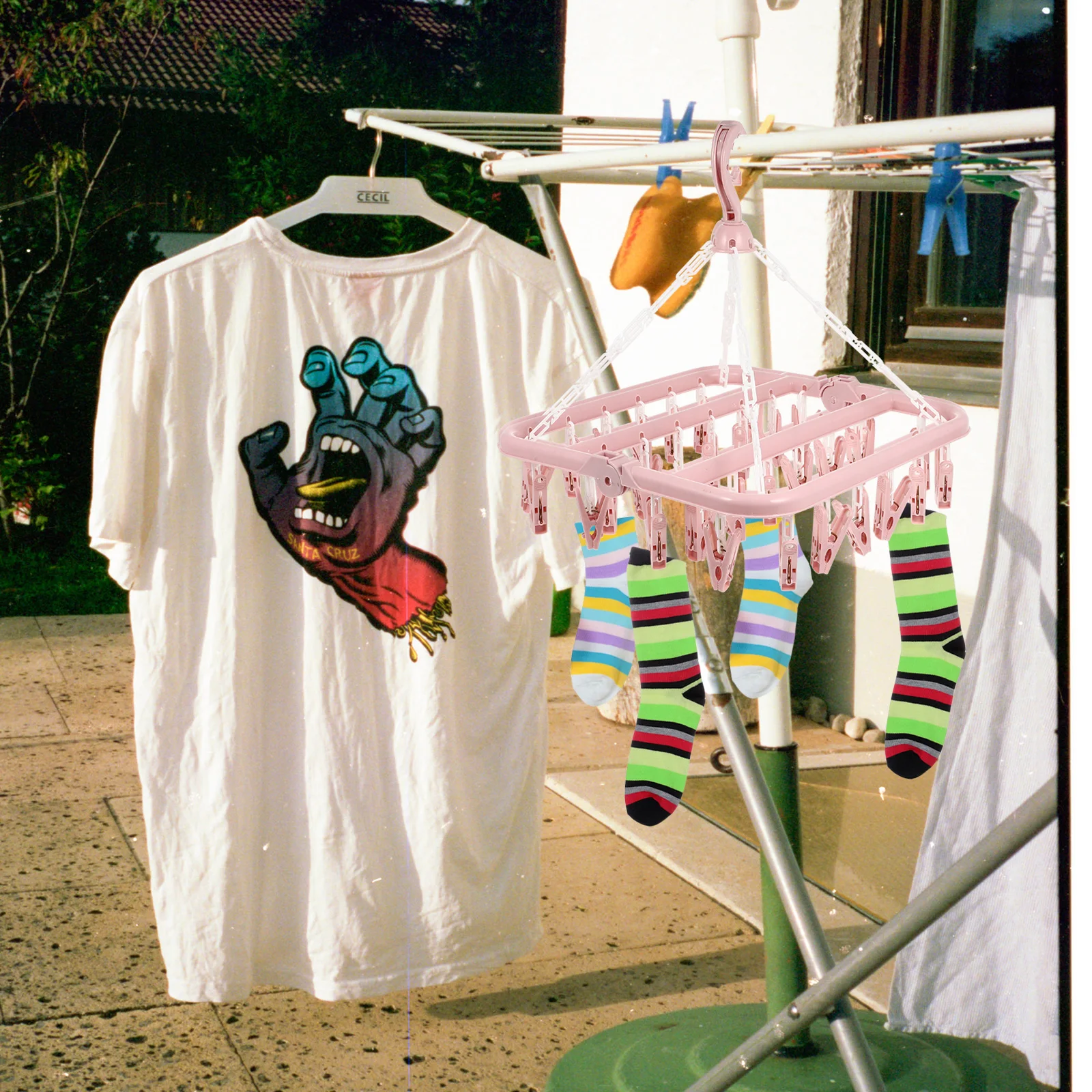 Plastic Hangers Drying Rack Foldable Sock Underwear Drying Clip Rotating Self-Locking Hook Anti-Uv Steel Spring
Plastic Hangers Drying Rack Foldable Sock Underwear Drying Clip Rotating Self-Locking Hook Anti-Uv Steel Spring