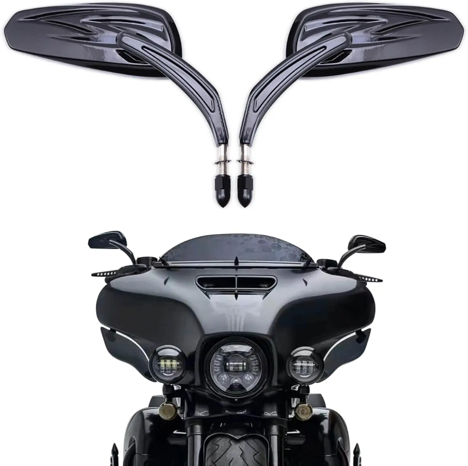 Motorcycle Rear View Mirrors Handlebar Side Mirrors for Street Glide Road Glide Electra Glide CVO Sportster
Motorcycle Rear View Mirrors Handlebar Side Mirrors for Street Glide Road Glide Electra Glide CVO Sportster