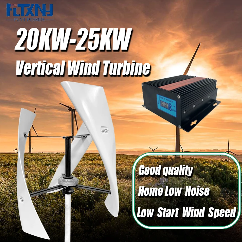 Wind Turbine 25KW 20KW Vertical High Voltage Generator 12V 24V 48V With MPPT Charge Controller For Home Use Hybrid Charge
Wind Turbine 25KW 20KW Vertical High Voltage Generator 12V 24V 48V With MPPT Charge Controller For Home Use Hybrid Charge