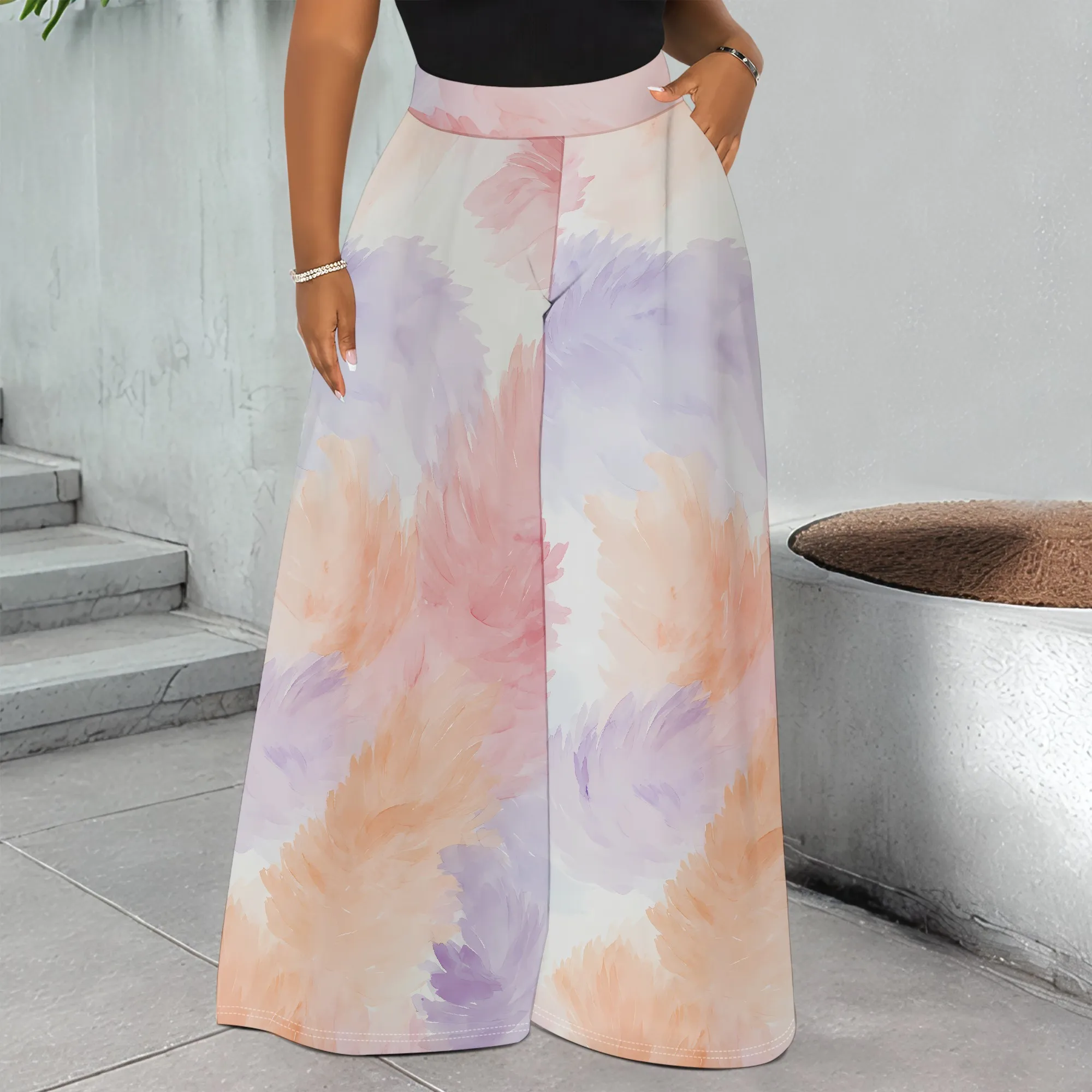 Printed Pocket Pants, Pastel Watercolor Trousers, Wide Leg Lounge Bottoms, Soft Casual Wear for Women, S-3XL
Printed Pocket Pants, Pastel Watercolor Trousers, Wide Leg Lounge Bottoms, Soft Casual Wear for Women, S-3XL