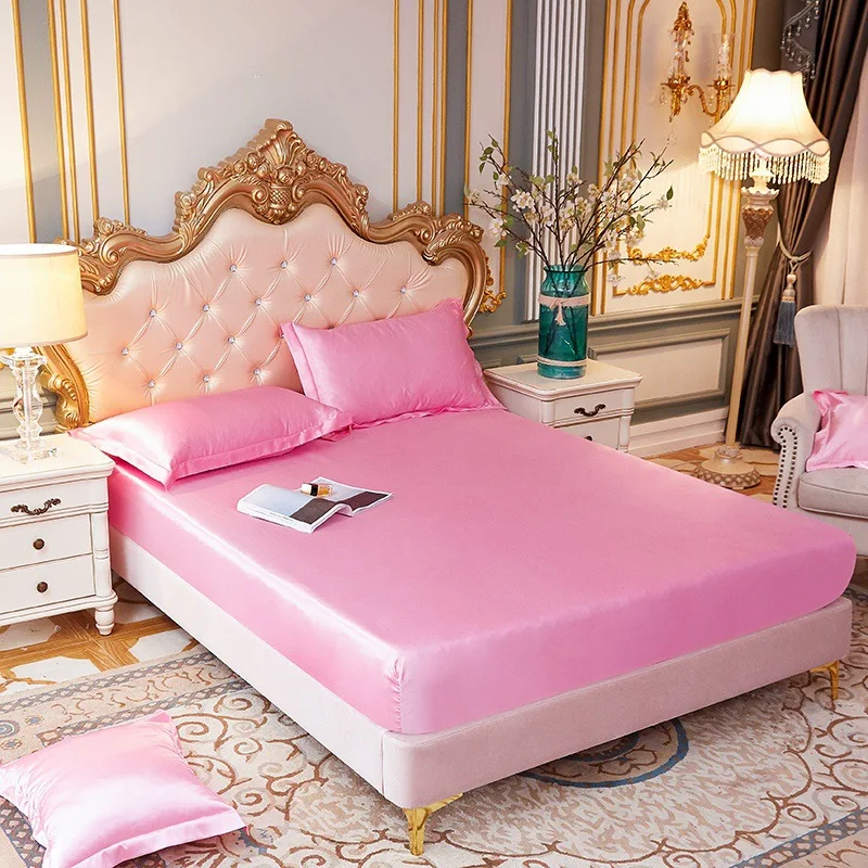 High-quality Smooth Satin Fitted Bed Sheet Queen Size Soft Skin-friendly Elastic Band Bedsheet Pillowcase Mattress Cover 1.5
High-quality Smooth Satin Fitted Bed Sheet Queen Size Soft Skin-friendly Elastic Band Bedsheet Pillowcase Mattress Cover 1.5