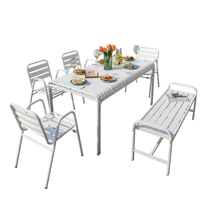 Outdoor aluminum alloy tables and chairs, casual combination courtyard garden terrace outside the cafe, sun-resistant outdoor ta
Outdoor aluminum alloy tables and chairs, casual combination courtyard garden terrace outside the cafe, sun-resistant outdoor ta