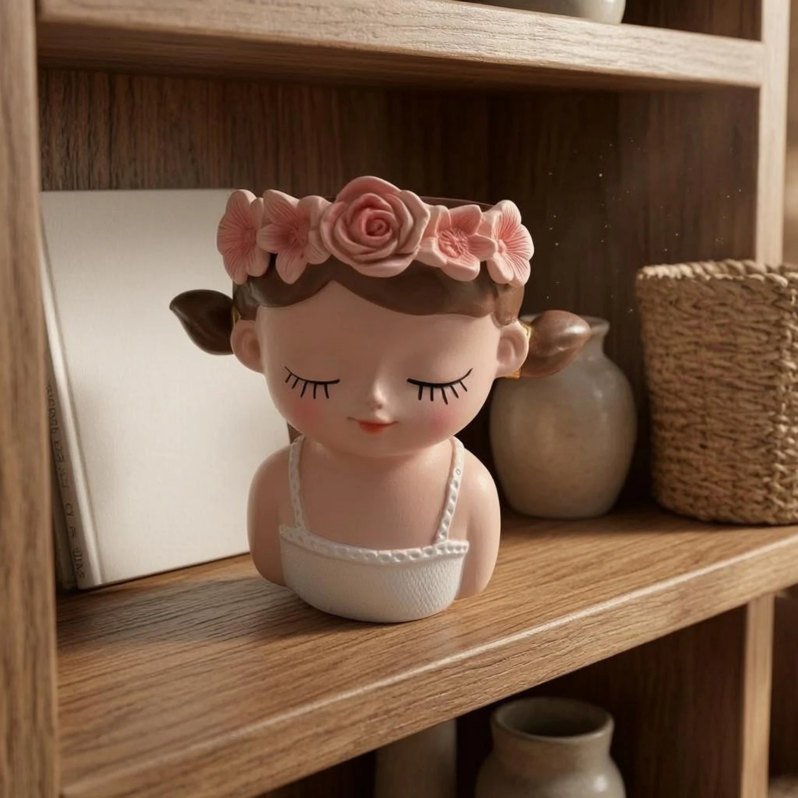 Girl Bust Planter Resin Flower Crown Planter House Decoration Hollow Brush Holder
Girl Bust Planter Resin Flower Crown Planter House Decoration Hollow Brush Holder