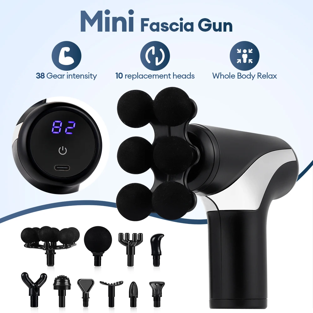 6-Heads Mini Fascia Gun 38 Level High Frequency Vibration Body Massage Gun Muscle Relaxation Shoulde Waist Back Leg Arm Massager
6-Heads Mini Fascia Gun 38 Level High Frequency Vibration Body Massage Gun Muscle Relaxation Shoulde Waist Back Leg Arm Massager