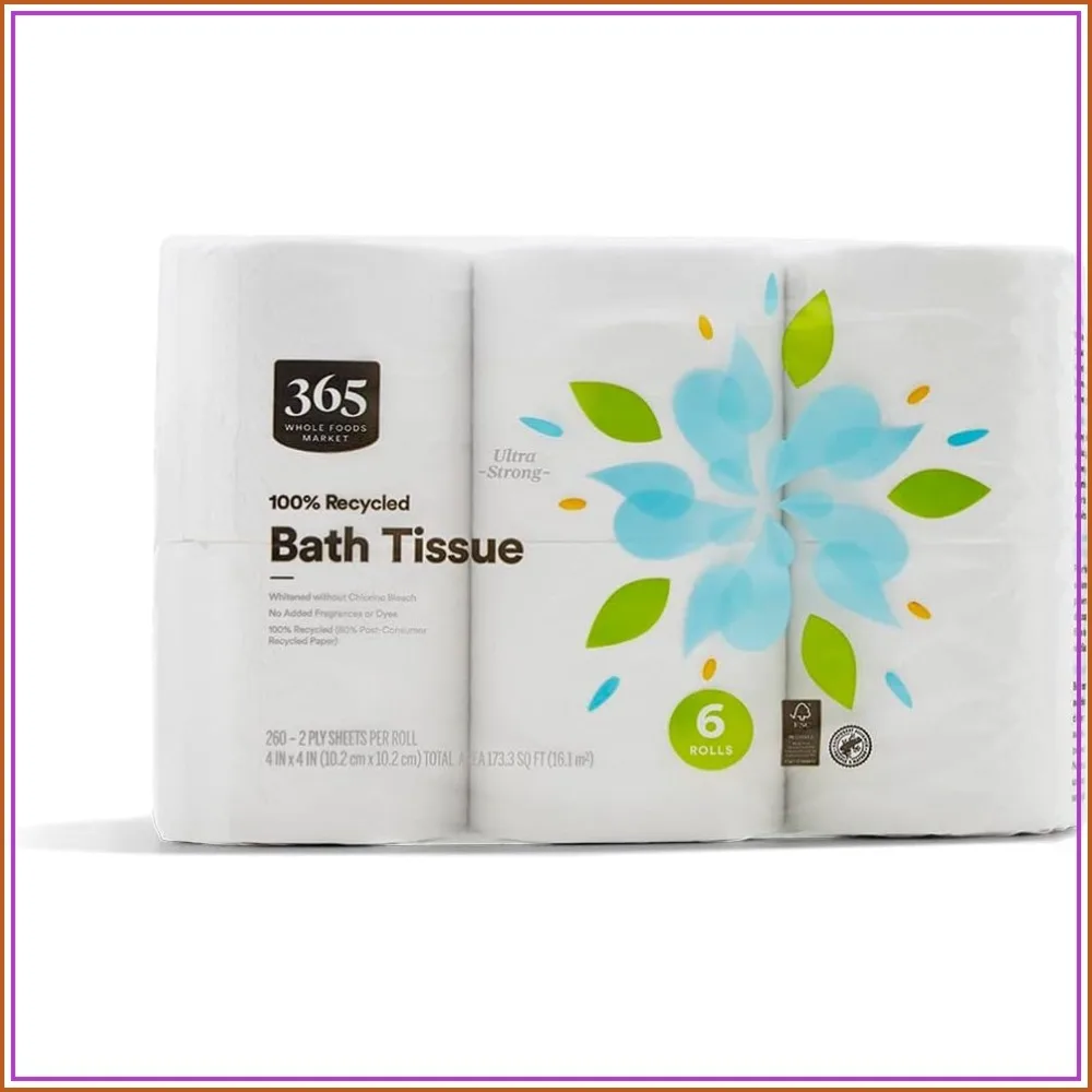 100% Recycled Bath Tissue, Ultra-Strong, 260 Sheets/Roll, 6 Double Rolls
100% Recycled Bath Tissue, Ultra-Strong, 260 Sheets/Roll, 6 Double Rolls