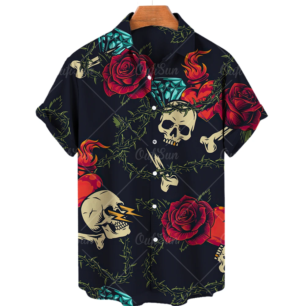 2022 Men's Shirts Short Sleeve Vintage 3d Skull Print Casual Loose Oversized Clothing Hawaiian Fashion Camisa Masculina
2022 Men's Shirts Short Sleeve Vintage 3d Skull Print Casual Loose Oversized Clothing Hawaiian Fashion Camisa Masculina