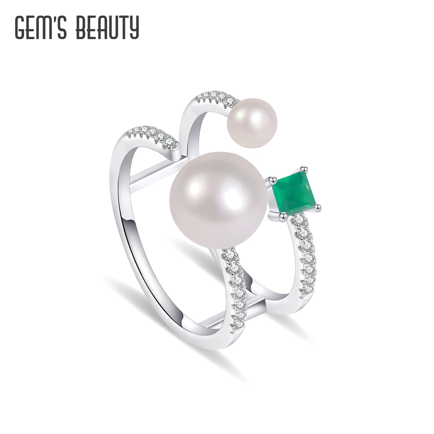 GEM'S BEAUTY, новый стиль, искусственное серебряное кольцо с жемчугом и квадратным зеленым агатом, идеальный подарок на день рождения для важных случаев
GEM'S BEAUTY, новый стиль, искусственное серебряное кольцо с жемчугом и квадратным зеленым агатом, идеальный подарок на день рождения для важных случаев