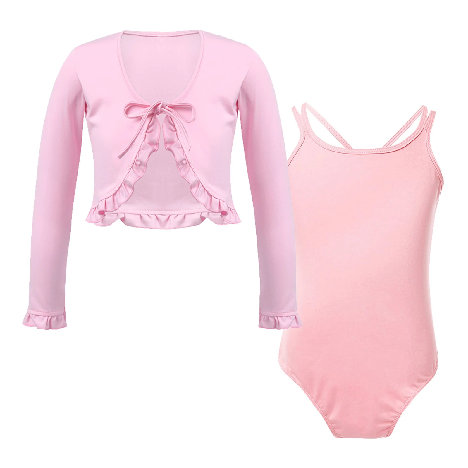 Kids Girls Gymnastics Ballet Dance Leotard Outfit Cotton Spaghetti Strap Bodysuit+Ruffled Sleeves Sheer Mesh Cardigan Crop Top
Kids Girls Gymnastics Ballet Dance Leotard Outfit Cotton Spaghetti Strap Bodysuit+Ruffled Sleeves Sheer Mesh Cardigan Crop Top