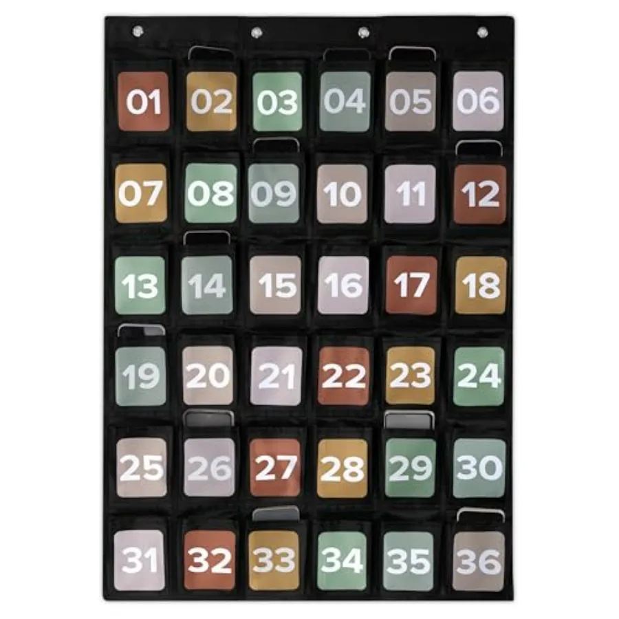 Premium Cell Phone Holder for Classroom - Durable Pocket Chart with 36 Numbered Slots and Hooks - The Perfect Hanging Chart for
Premium Cell Phone Holder for Classroom - Durable Pocket Chart with 36 Numbered Slots and Hooks - The Perfect Hanging Chart for