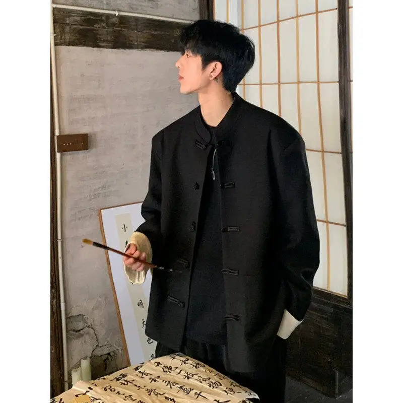 New Chinese Sle Casual Men's Jaet Spring Autumn Loose Trendy Ancient Button up Outerwear Polyester Cotton Rayon Spandex 
New Chinese Sle Casual Men's Jaet Spring Autumn Loose Trendy Ancient Button up Outerwear Polyester Cotton Rayon Spandex