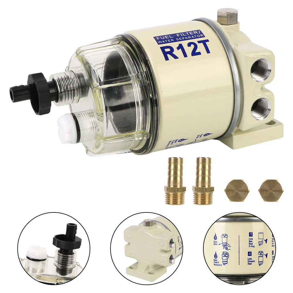 R12T For Lawn Mower Diesel Engine Boats Water Separator Marine Parts Replaces S3240 120AT NPT ZG1/4-19 SPIN-ON Fuel Filter
R12T For Lawn Mower Diesel Engine Boats Water Separator Marine Parts Replaces S3240 120AT NPT ZG1/4-19 SPIN-ON Fuel Filter