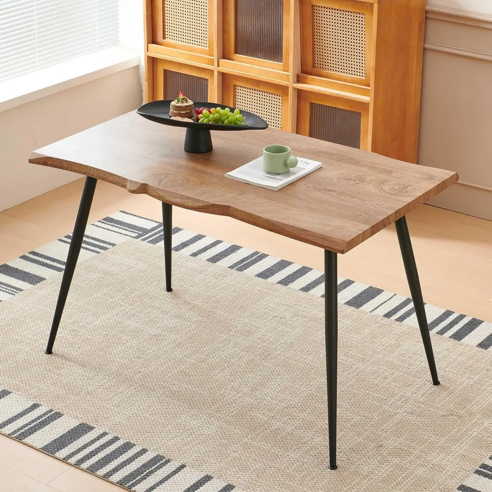 47 in Modern Irregular Rectangle Faux Wood Grain Kitchen Dining Table for 4 Person, Metal Frame, Breakfast Table for Dining Roo
47 in Modern Irregular Rectangle Faux Wood Grain Kitchen Dining Table for 4 Person, Metal Frame, Breakfast Table for Dining Roo