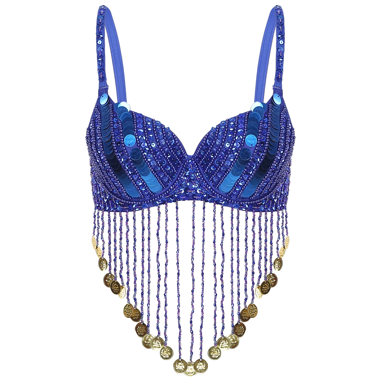 Womens Belly Dance Costume Sexy Sequins Beaded Tassels Underwired Bra Tops Music Festival Night Club Party Bellydance Crop Top
Womens Belly Dance Costume Sexy Sequins Beaded Tassels Underwired Bra Tops Music Festival Night Club Party Bellydance Crop Top